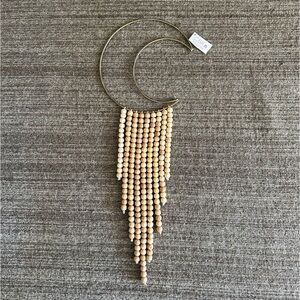 Celestial moon and wood bead wall hanging.  10”W x 28”L. New, never used.